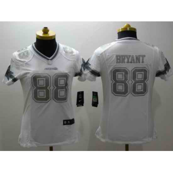 Dallas Cowboys 88 Bryantl White Women NFL Limited Platinum Jersey